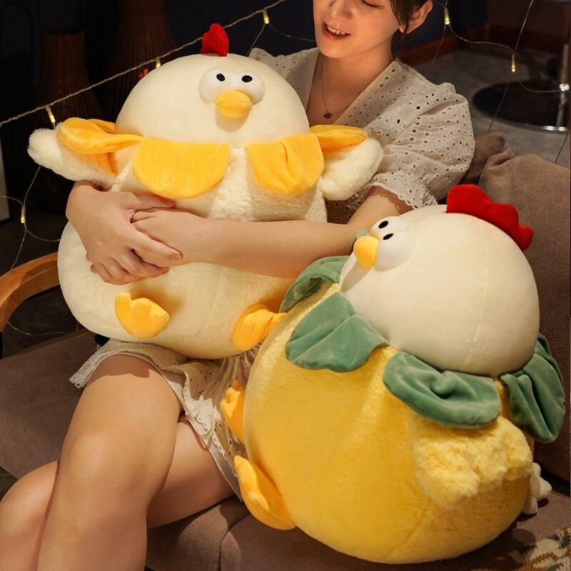 Adorably Plump Round Chicken Plush Toy