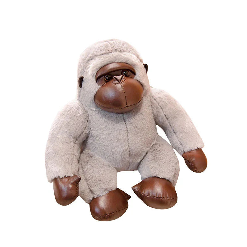 Adorable Chunky Black and Silver Gorilla Ape Plush Toys