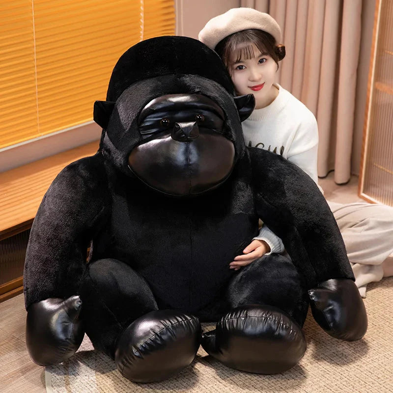 Adorable Chunky Black and Silver Gorilla Ape Plush Toys