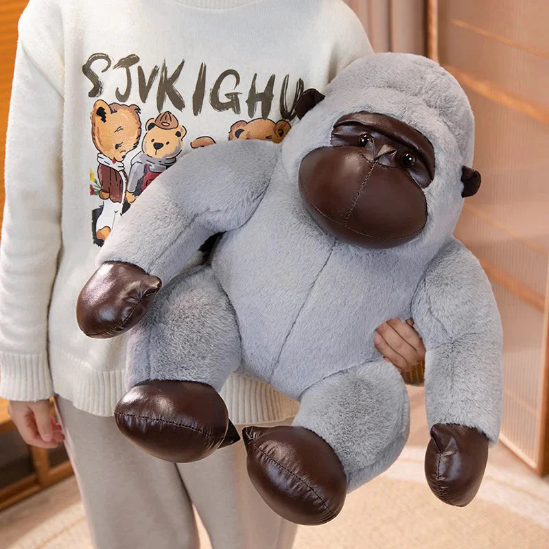 Adorable Chunky Black and Silver Gorilla Ape Plush Toys