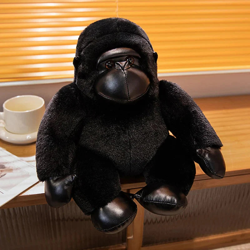 Adorable Chunky Black and Silver Gorilla Ape Plush Toys