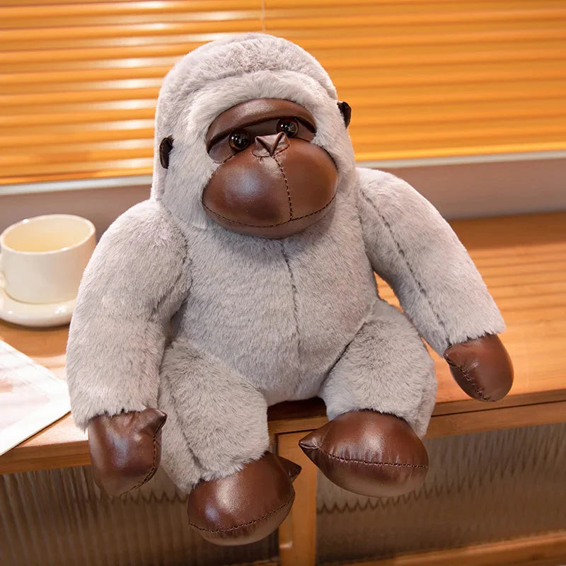 Adorable Chunky Black and Silver Gorilla Ape Plush Toys