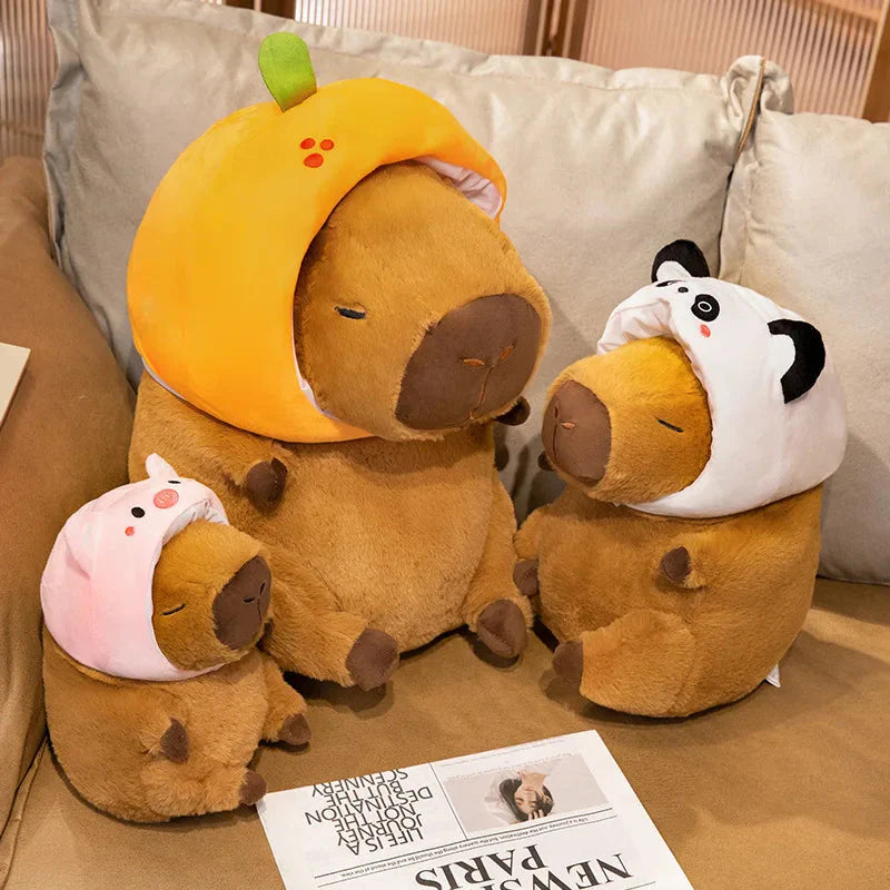 Adorable Chunky Capybara Plush Toy with Cute Hat