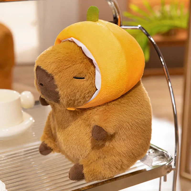 Adorable Chunky Capybara Plush Toy with Cute Hat