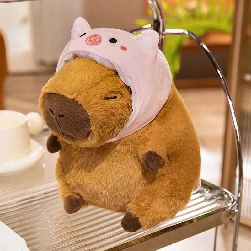 Adorable Chunky Capybara Plush Toy with Cute Hat