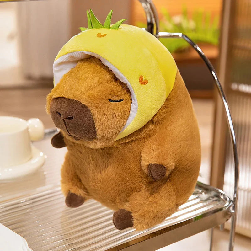 Adorable Chunky Capybara Plush Toy with Cute Hat