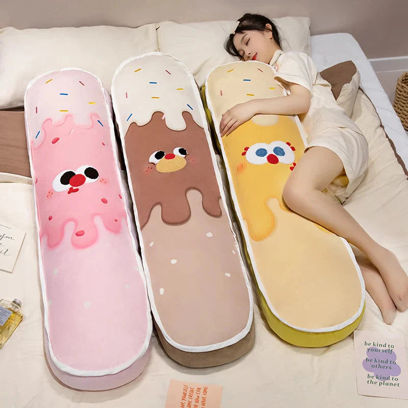 Vibrant Ice Cream Long Plush Pillow Toy