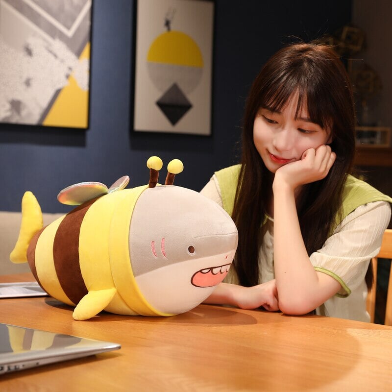 Adorable Chonky Half Shark, Half Bee Plush Toy