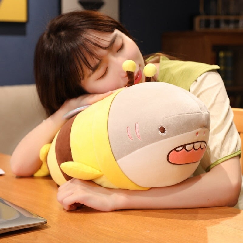 Adorable Chonky Half Shark, Half Bee Plush Toy