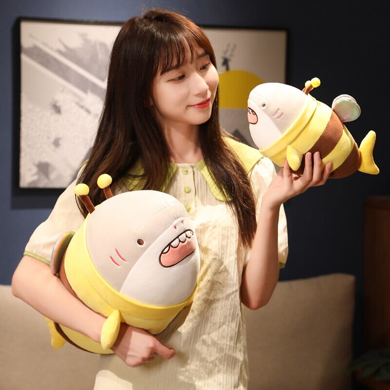 Adorable Chonky Half Shark, Half Bee Plush Toy
