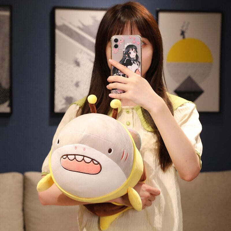 Adorable Chonky Half Shark, Half Bee Plush Toy