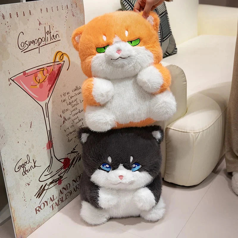 Adorable Plush Chubby Gray and Ginger Cat Toys