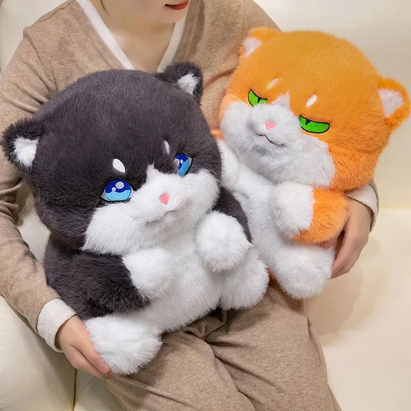 Adorable Plush Chubby Gray and Ginger Cat Toys