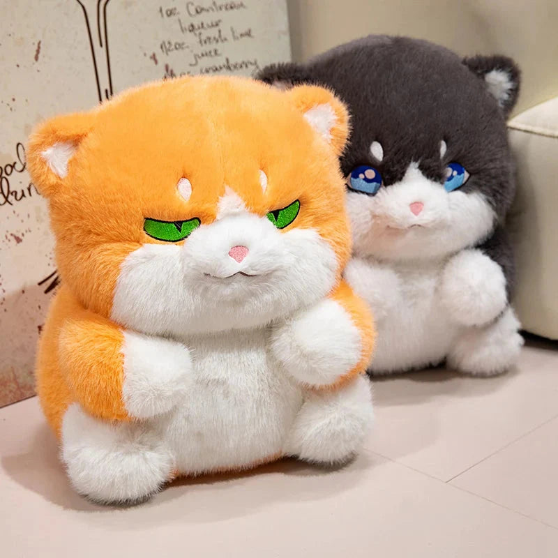 Adorable Plush Chubby Gray and Ginger Cat Toys
