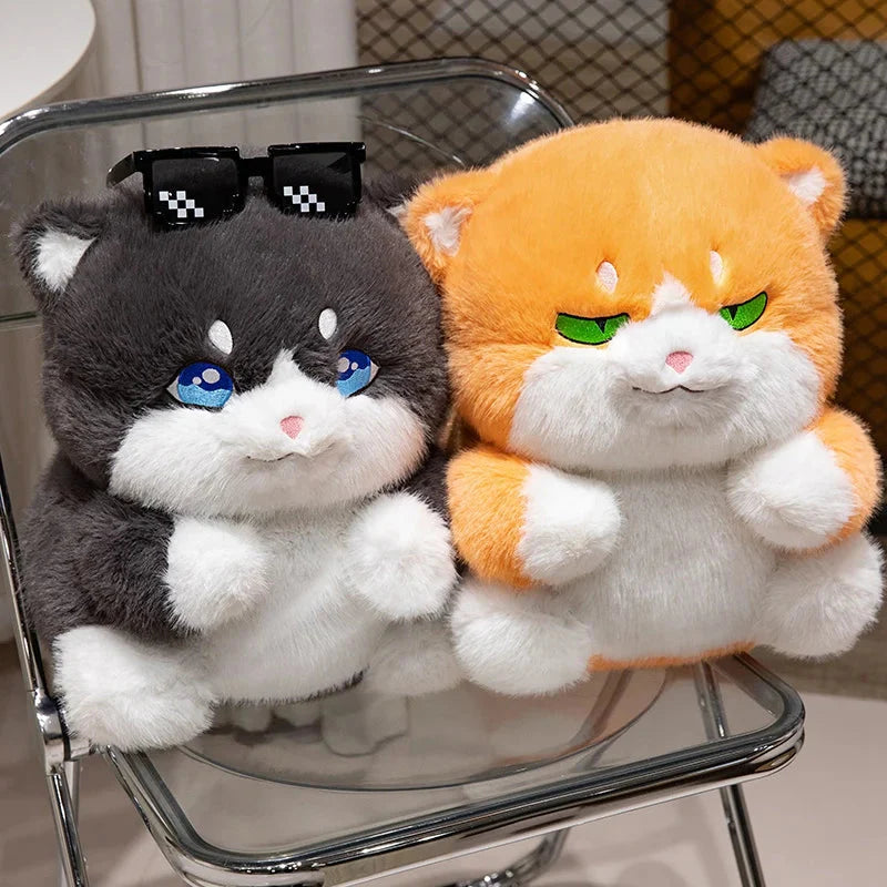 Adorable Plush Chubby Gray and Ginger Cat Toys