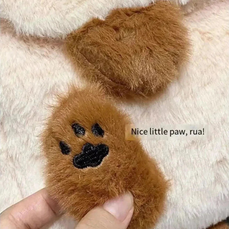 Adorable Fluffy Brown Burmese Cat Plush Handbag