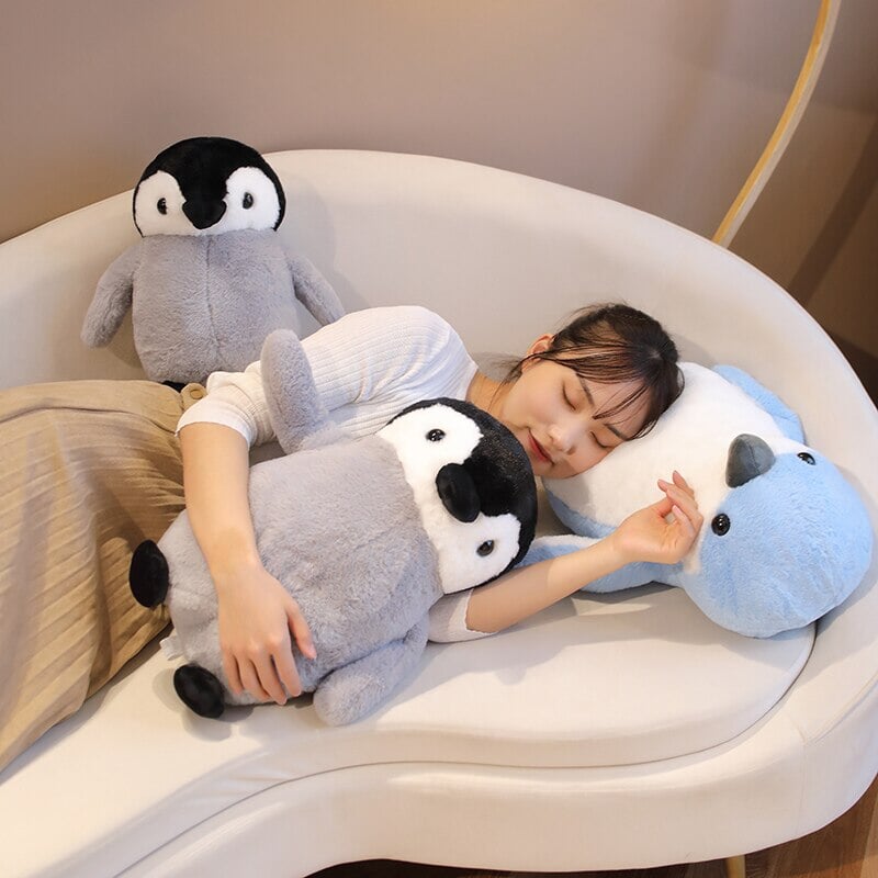 Adorable Fluffy Penguin and Walrus Plush Toys