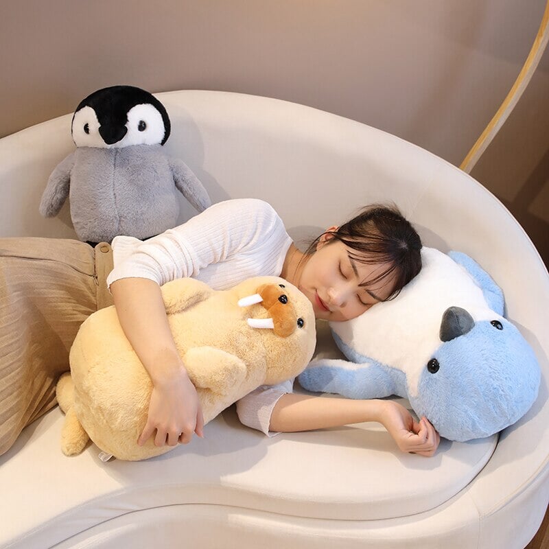 Adorable Fluffy Penguin and Walrus Plush Toys