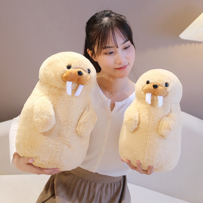 Adorable Fluffy Penguin and Walrus Plush Toys