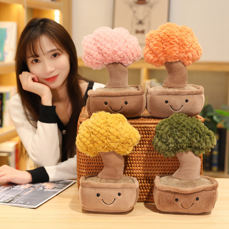 Adorable Mini Bonsai Tree Plush Companions