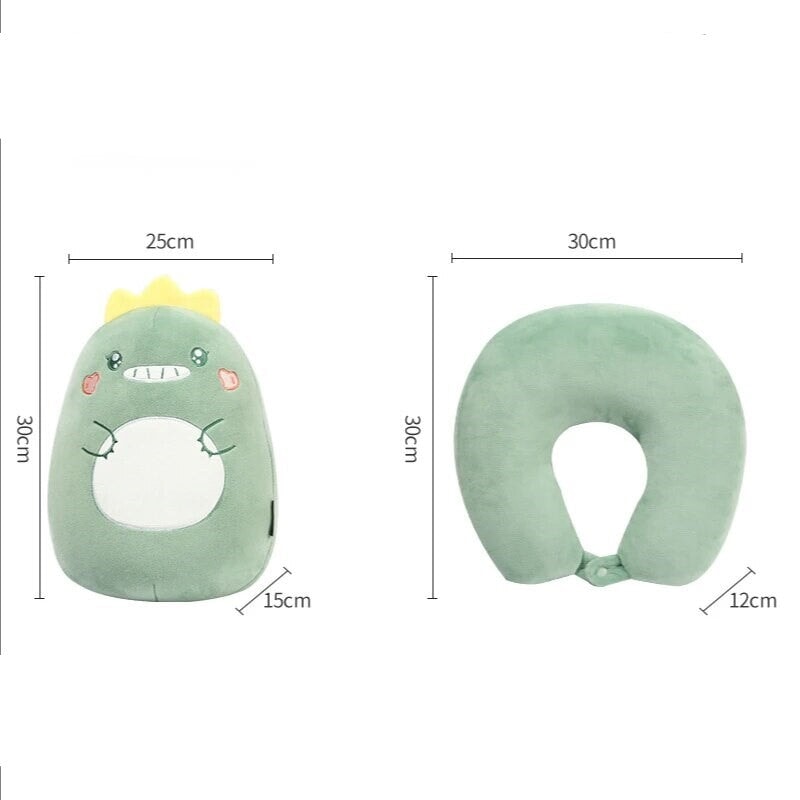 Dino 2-in-1 Neck Support Travel Pillow & Cuddly Plush Companion