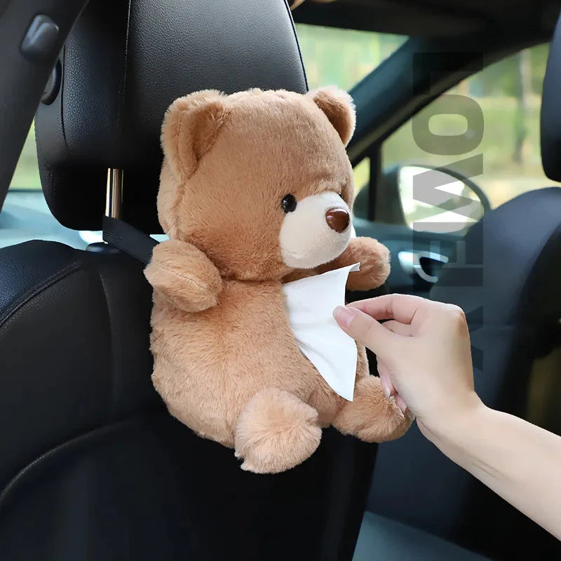 Adorable Duck and Bear Plush Tissue Box Cover for Your Car