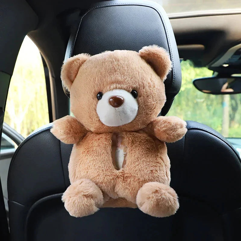 Adorable Duck and Bear Plush Tissue Box Cover for Your Car