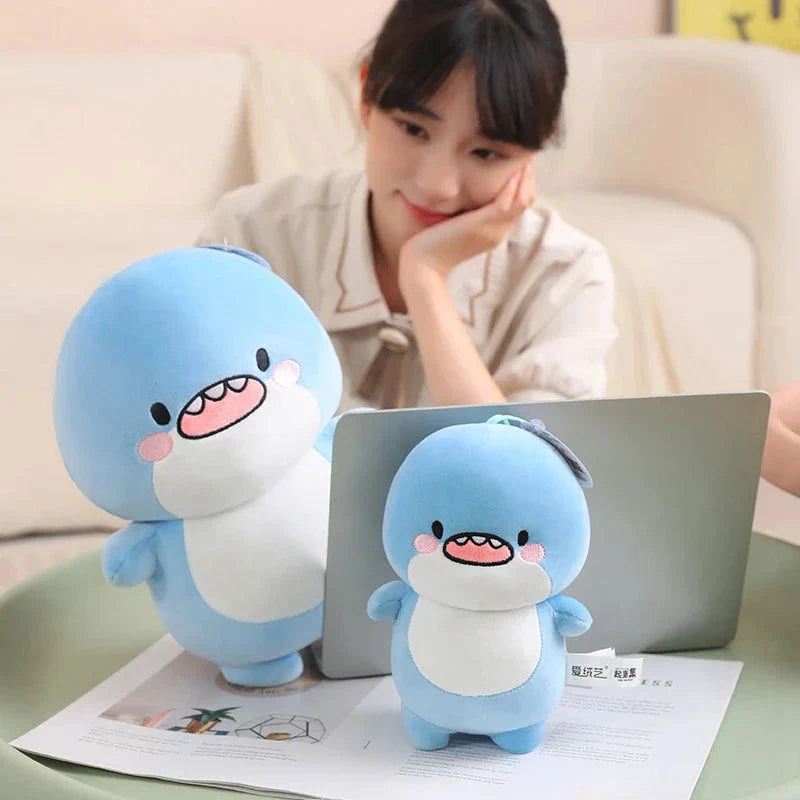 Adorable Fatty Blue Shark Plush Toy - The Ultimate Cuddle Buddy!