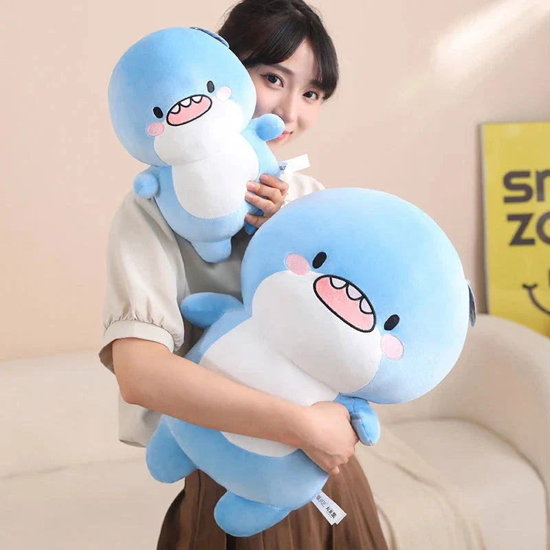 Adorable Fatty Blue Shark Plush Toy - The Ultimate Cuddle Buddy!