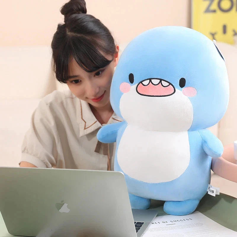 Adorable Fatty Blue Shark Plush Toy - The Ultimate Cuddle Buddy!