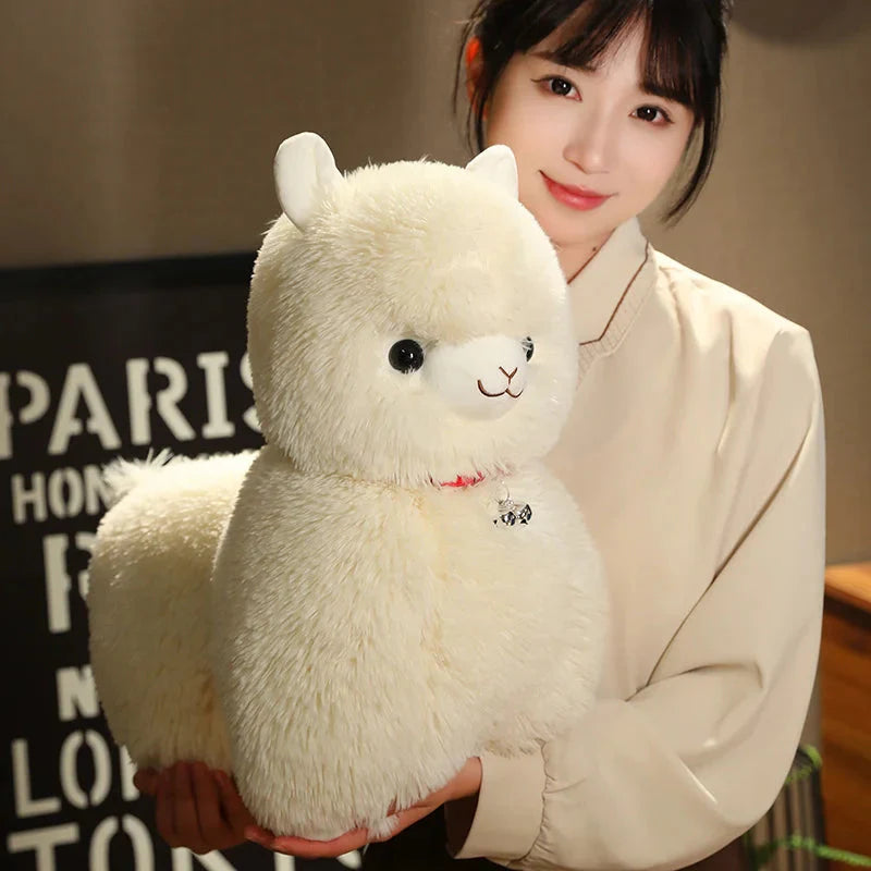 Adorable Fluffy Alpaca and Llama Plush Toys with Charming Bells
