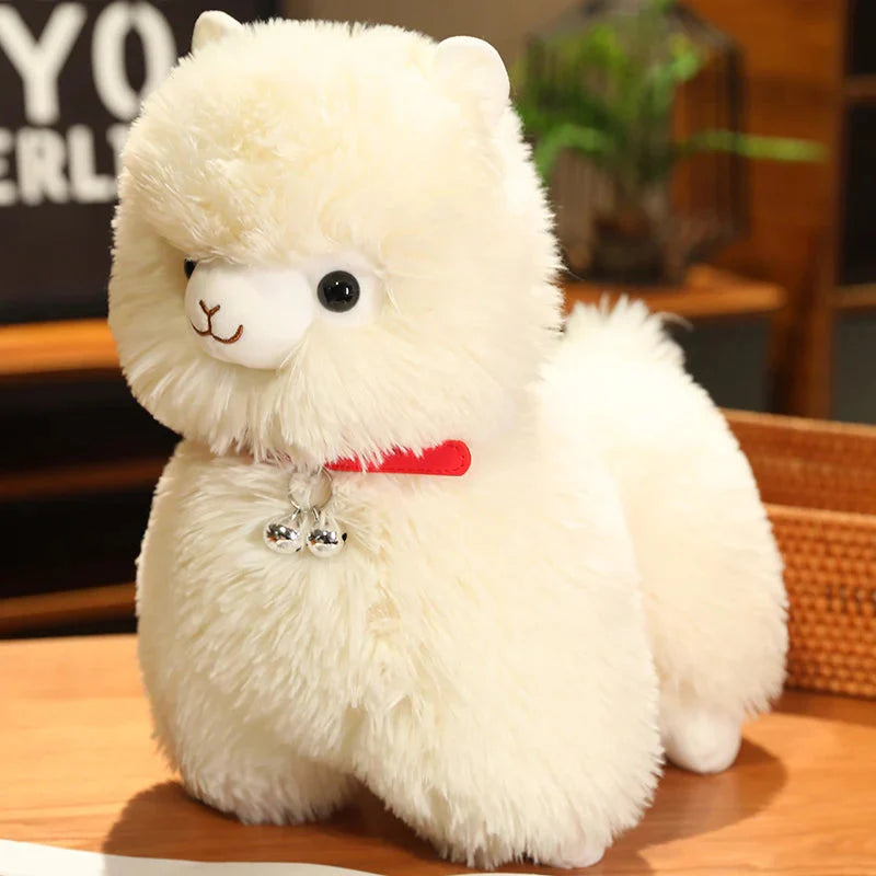 Adorable Fluffy Alpaca and Llama Plush Toys with Charming Bells