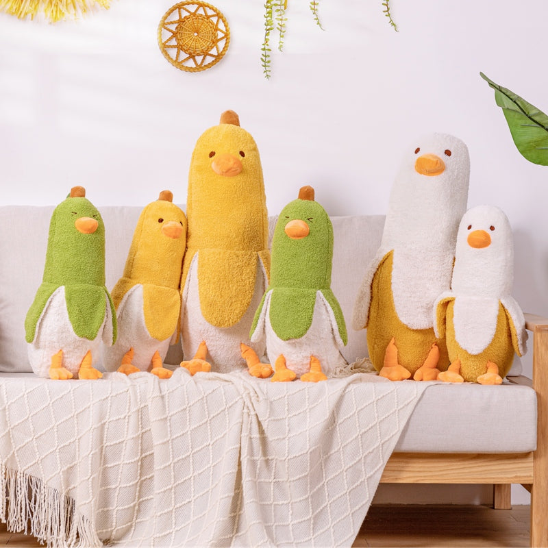 Adorable Fluffy Banana Duck Plushie Crew
