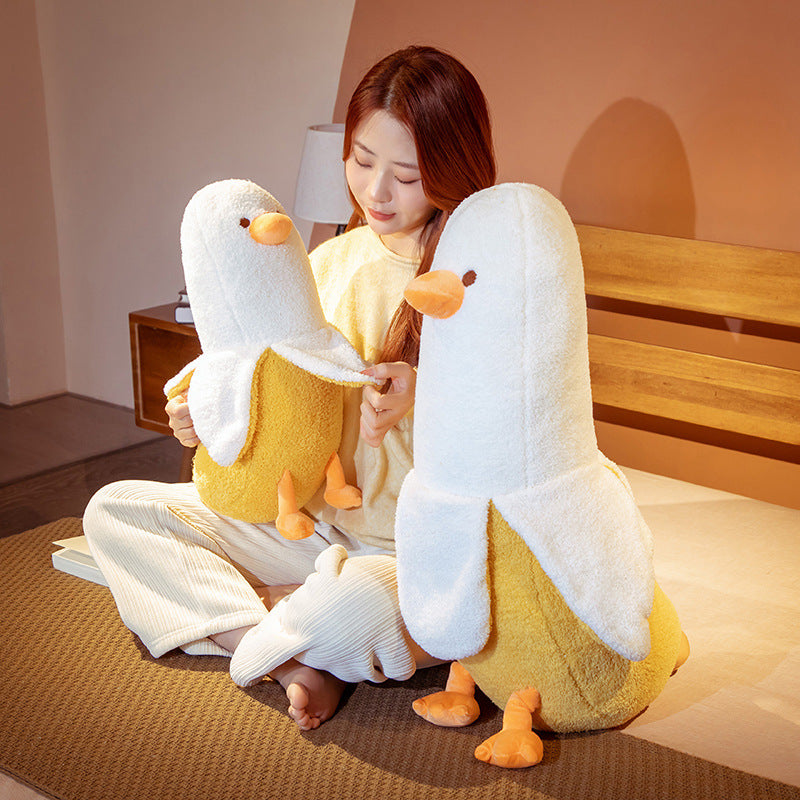 Adorable Fluffy Banana Duck Plushie Crew