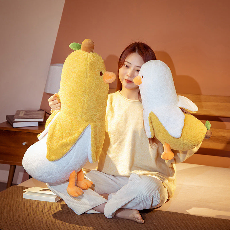 Adorable Fluffy Banana Duck Plushie Crew