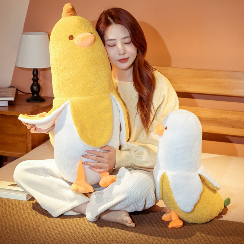 Adorable Fluffy Banana Duck Plushie Crew