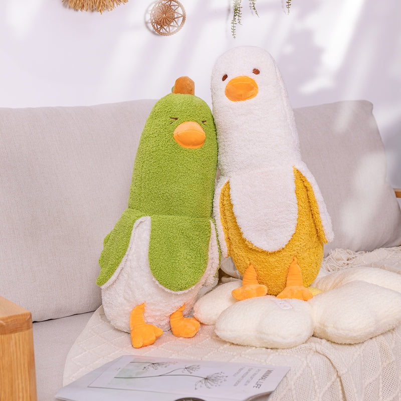 Adorable Fluffy Banana Duck Plushie Crew