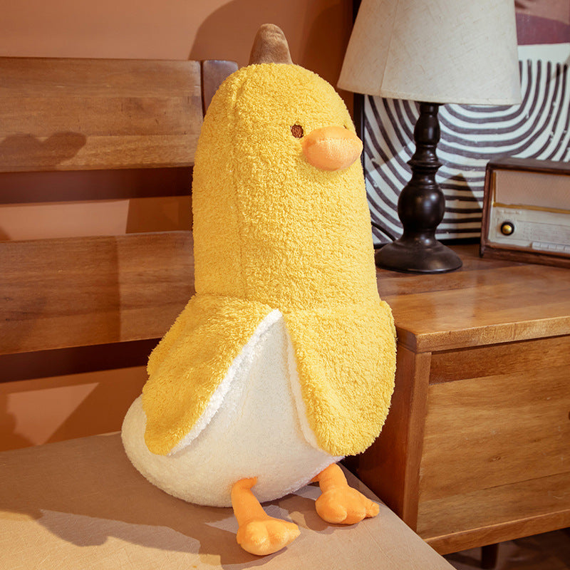Adorable Fluffy Banana Duck Plushie Crew