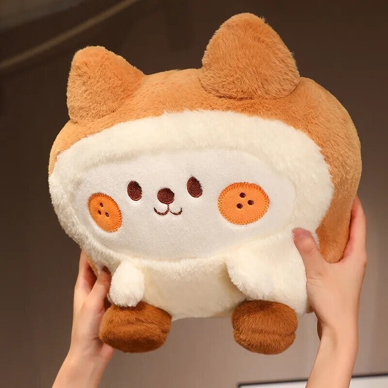 Adorable Fluffy Bunny Dog Chicken Toastie Bread Plush Toy