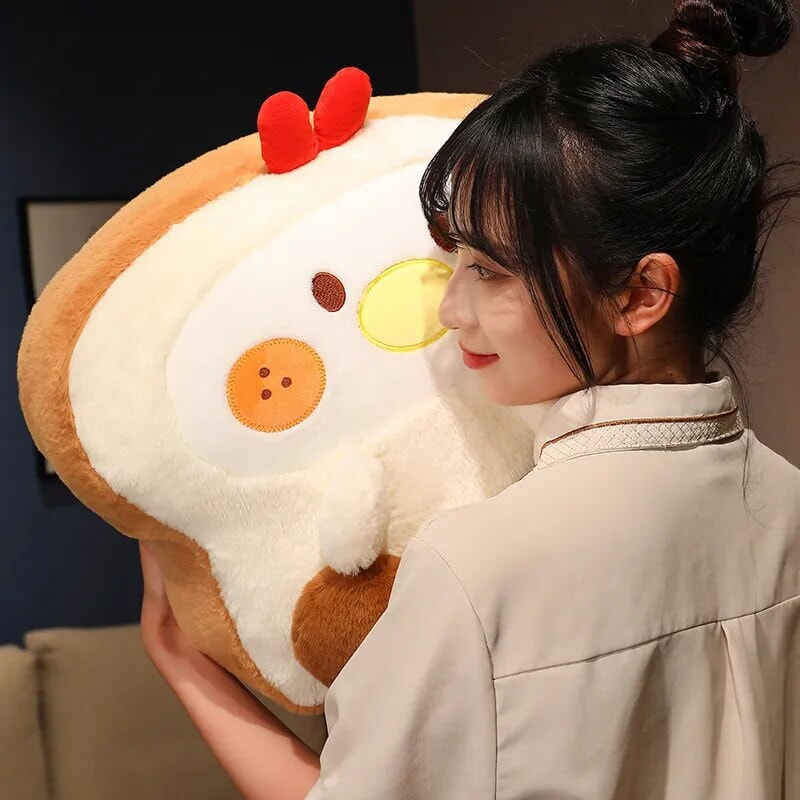 Adorable Fluffy Bunny Dog Chicken Toastie Bread Plush Toy