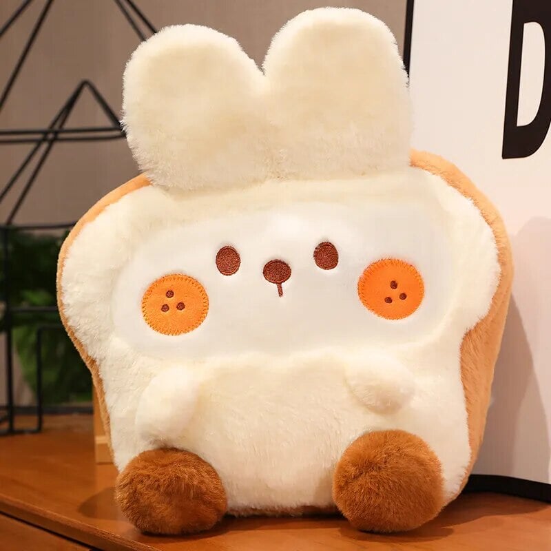 Adorable Fluffy Bunny Dog Chicken Toastie Bread Plush Toy