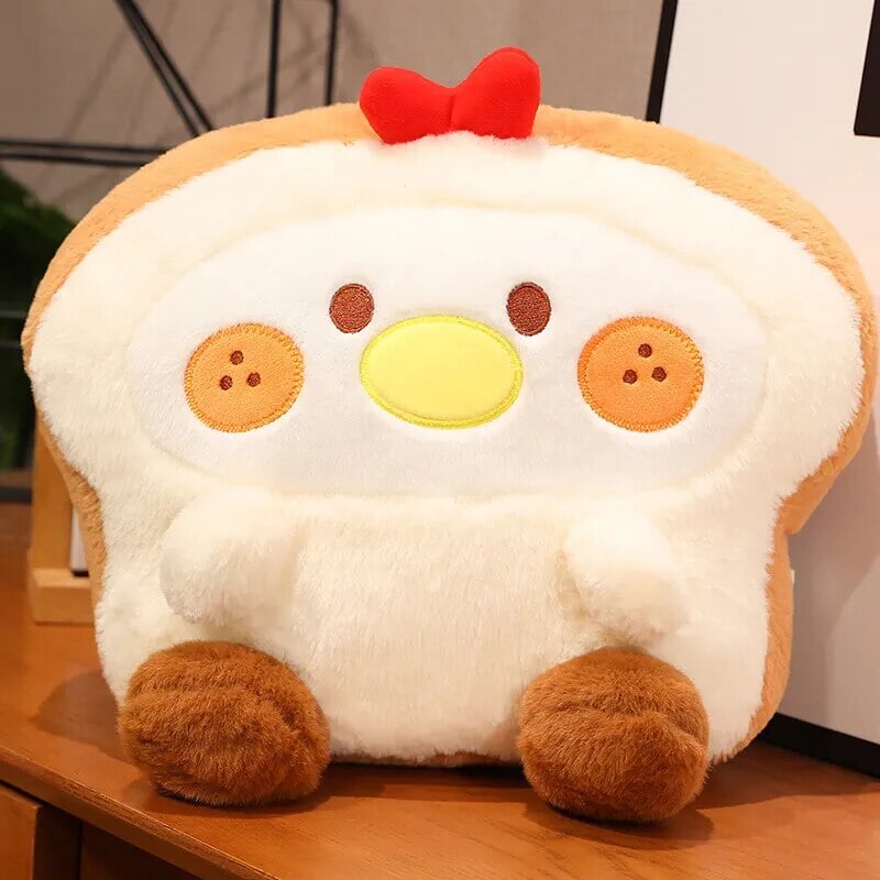 Adorable Fluffy Bunny Dog Chicken Toastie Bread Plush Toy