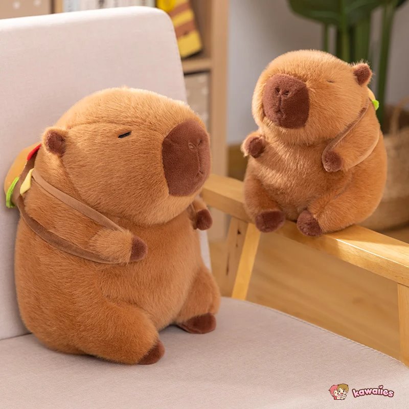 Adorably Fluffy Capybara Burger Plush Bags