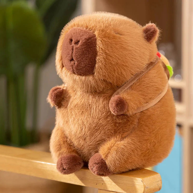 Adorably Fluffy Capybara Burger Plush Bags