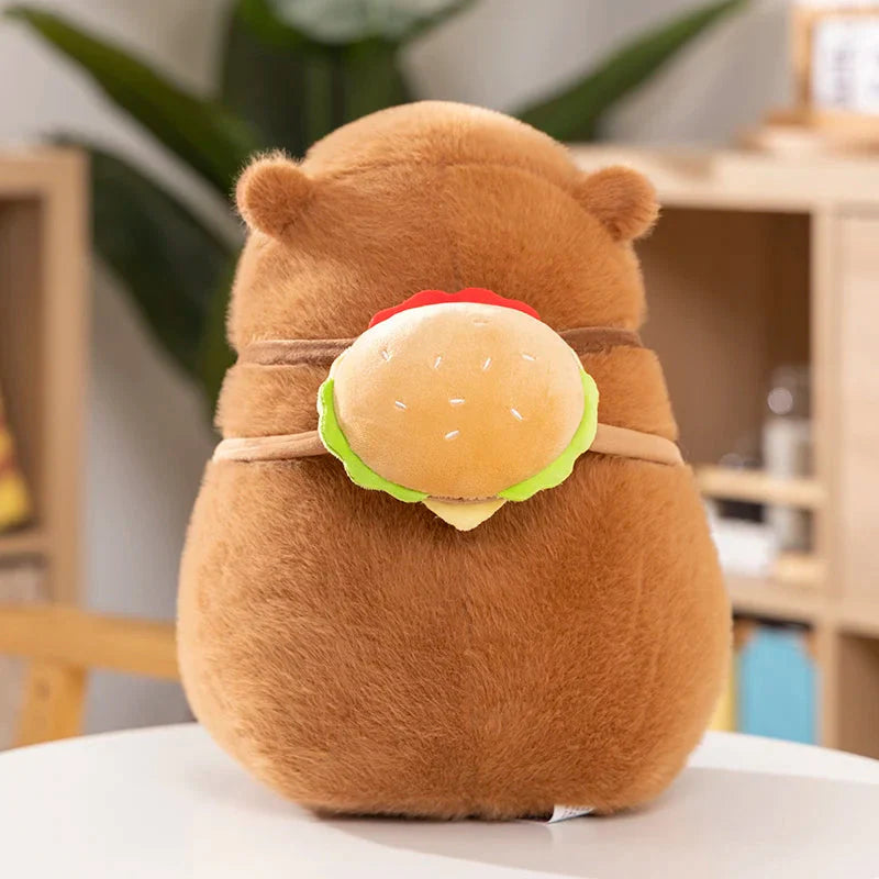 Adorably Fluffy Capybara Burger Plush Bags