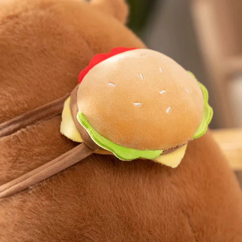 Adorably Fluffy Capybara Burger Plush Bags