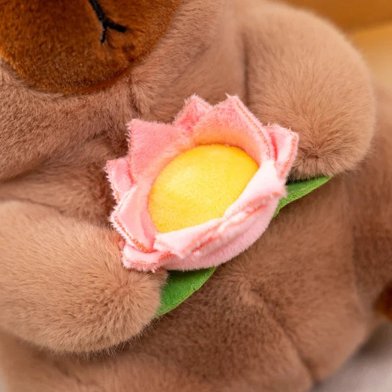 Adorable Fluffy Capybara and Monkey Plush Toy Friends