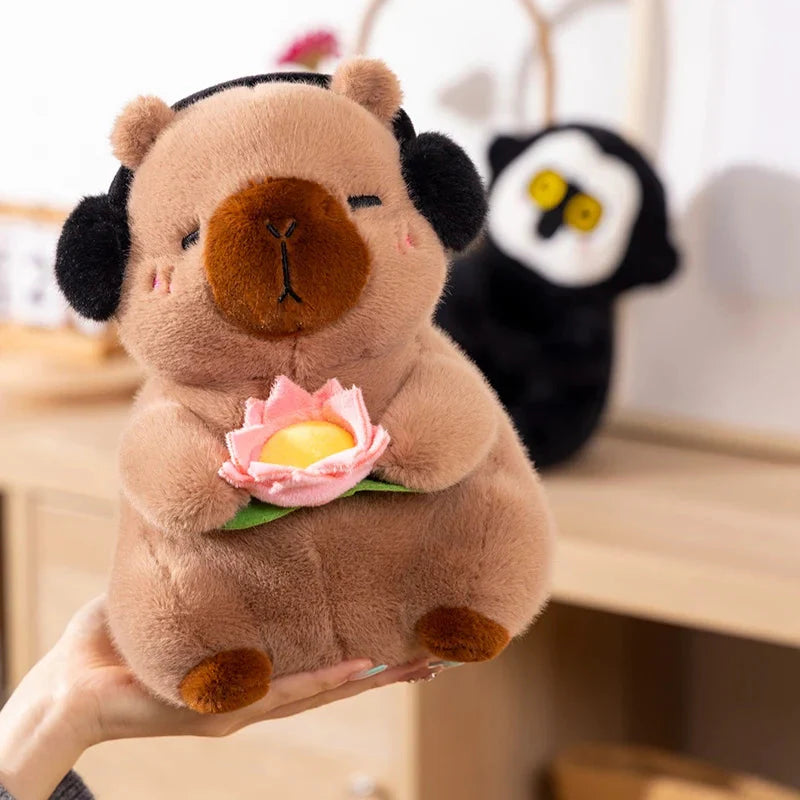 Adorable Fluffy Capybara and Monkey Plush Toy Friends