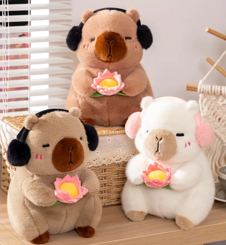 Adorable Fluffy Capybara & Monkey Buddy Plushies