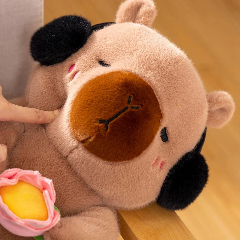Adorable Fluffy Capybara and Monkey Plush Toy Friends